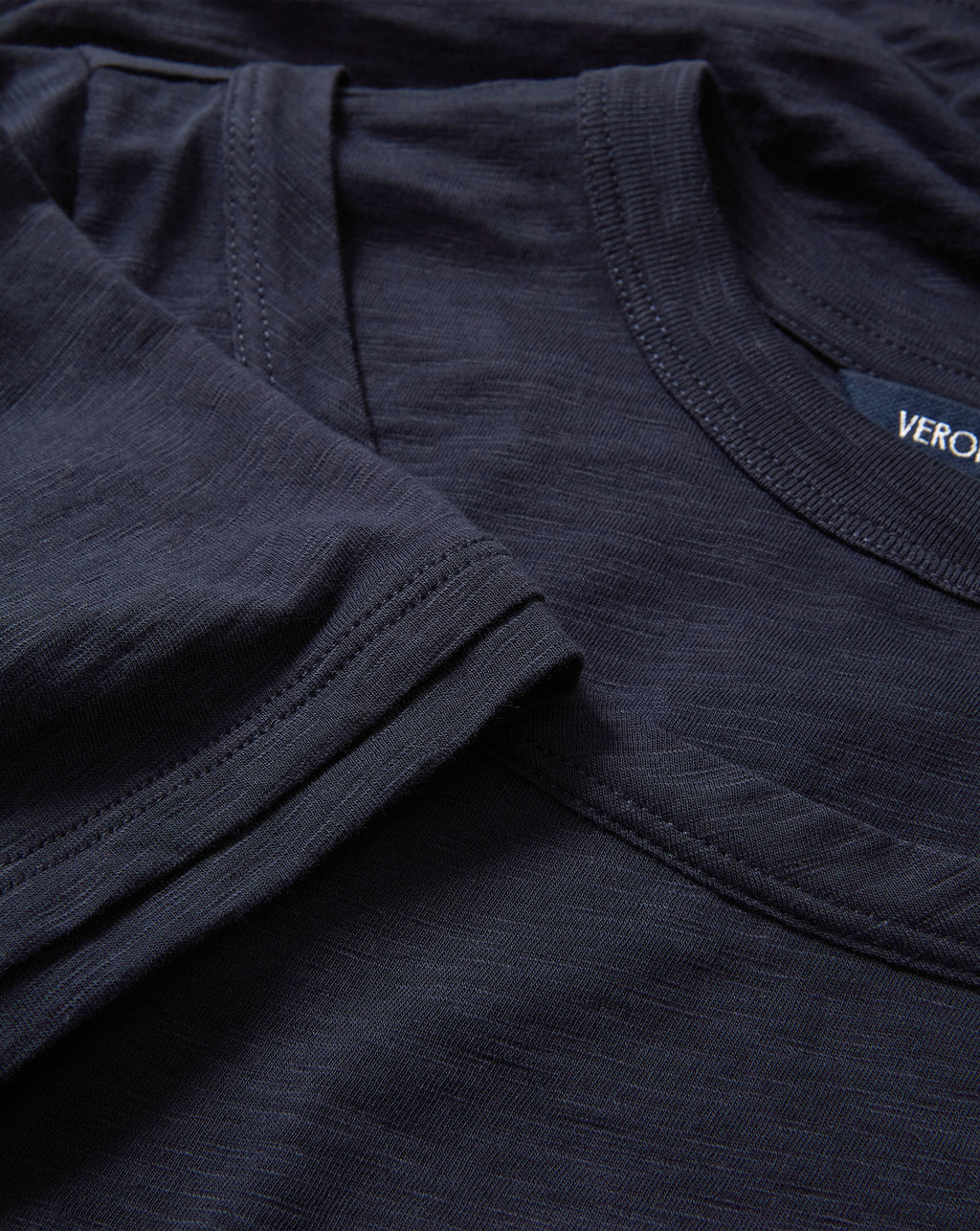 Veronica Beard Damian Double-Collar T-Shirt - Navy