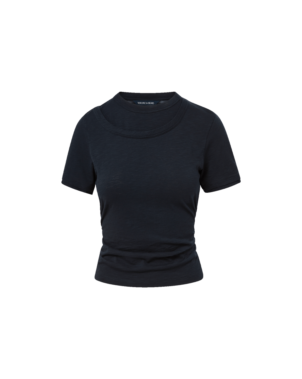 Veronica Beard Damian Double-Collar T-Shirt - Navy