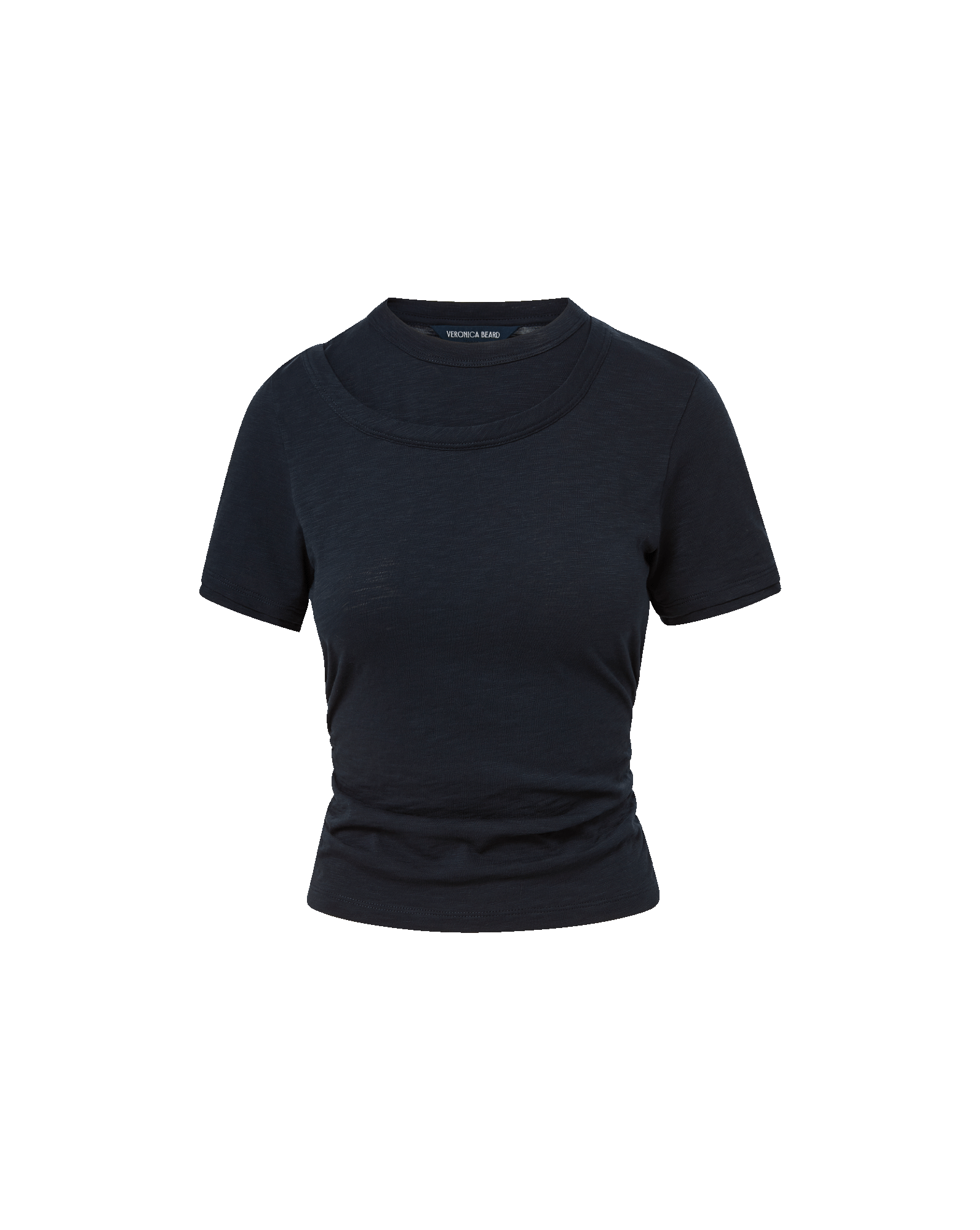 Damian Double-Collar T-Shirt in Navy | Veronica Beard
