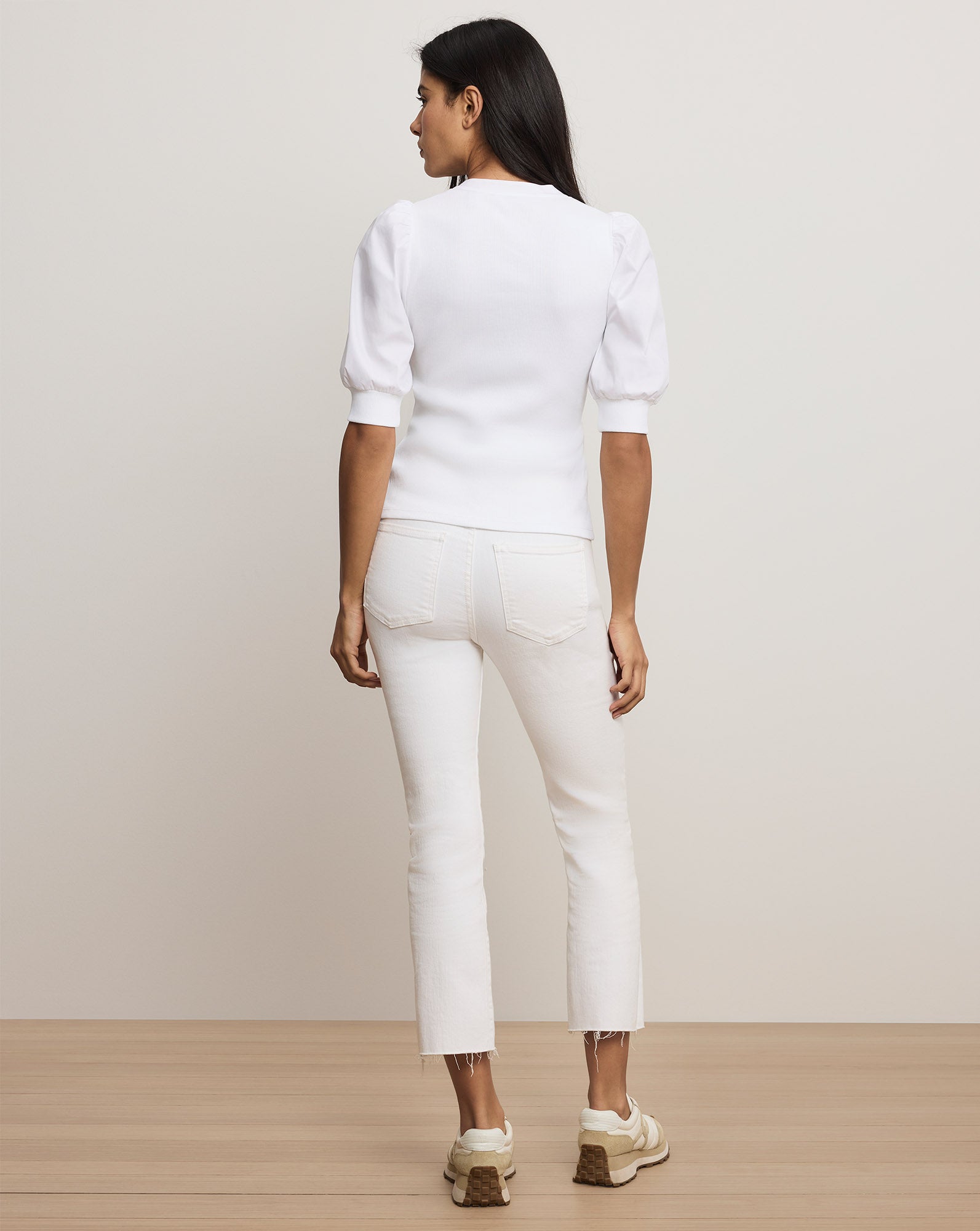 Veronica Beard Coralee Puff-Sleeve Top - White