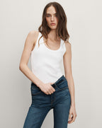Veronica Beard Birke Scoopneck Tank Top - White