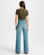 Veronica Beard Dilia Button-Down T-Shirt - Cypress