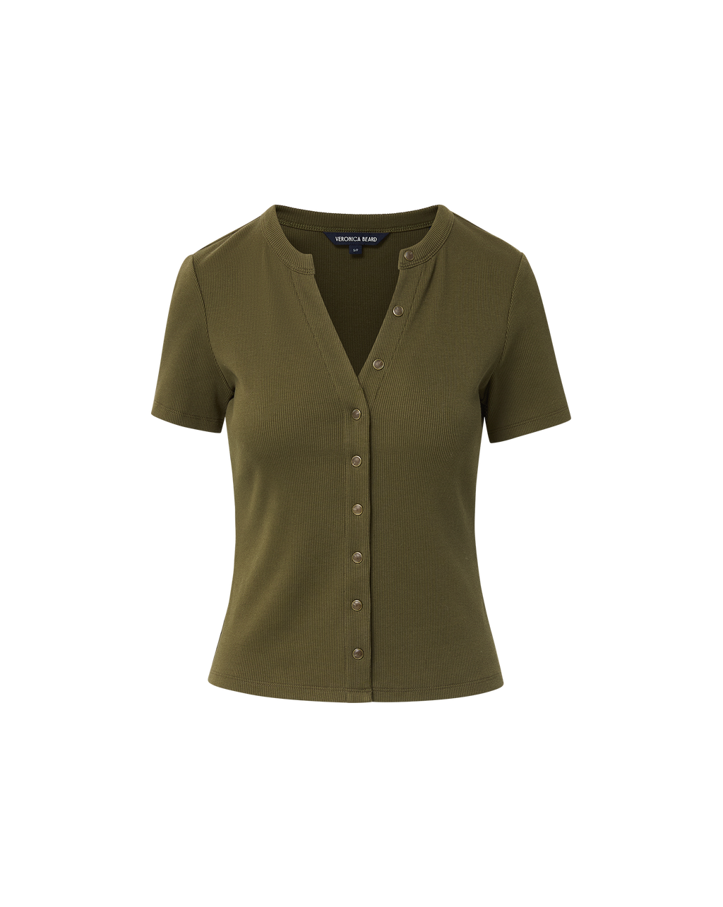 Veronica Beard Dilia Button-Down T-Shirt - Cypress