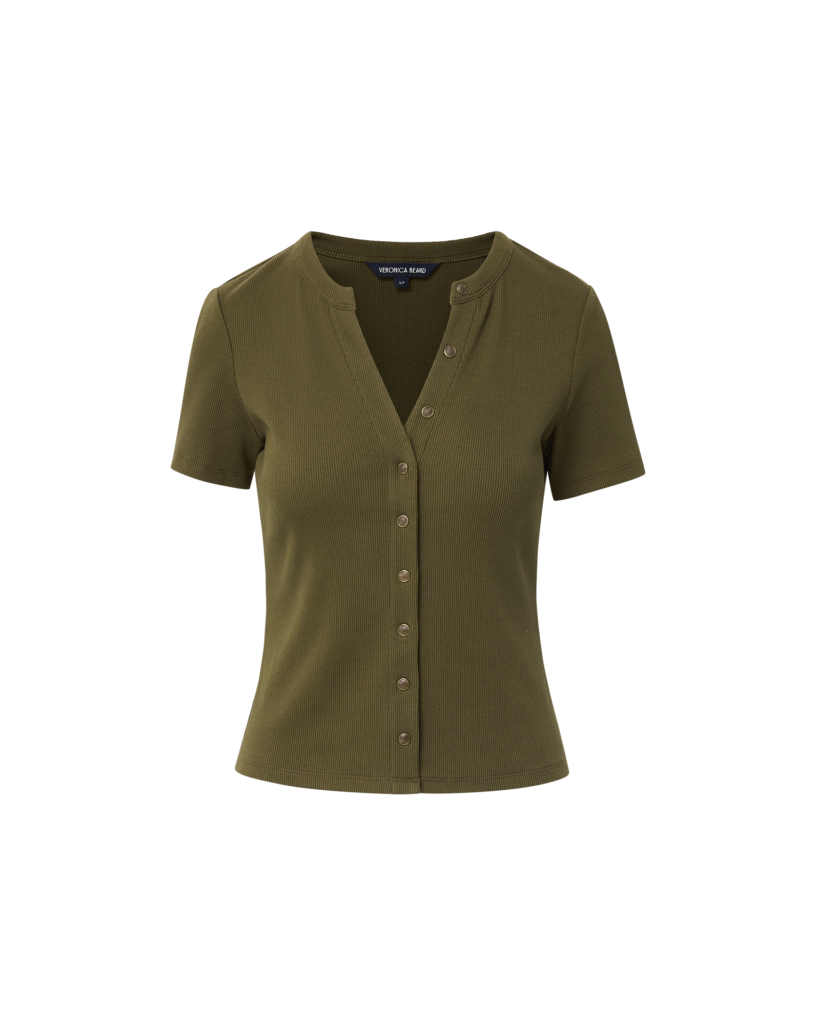 Veronica Beard Dilia Button-Down T-Shirt - Cypress