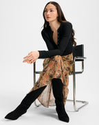 Veronica Beard Drexler Ribbed Henley Top - Black