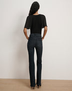 Veronica Beard Arisa Chiffon-Sleeve T-Shirt - Black