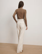 Veronica Beard Neita Ribbed Crewneck Top - Lichen