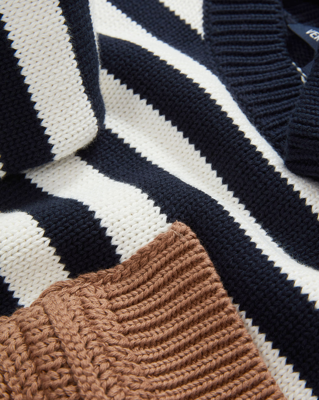 Veronica Beard Emile Striped Pullover - Navy/Dove