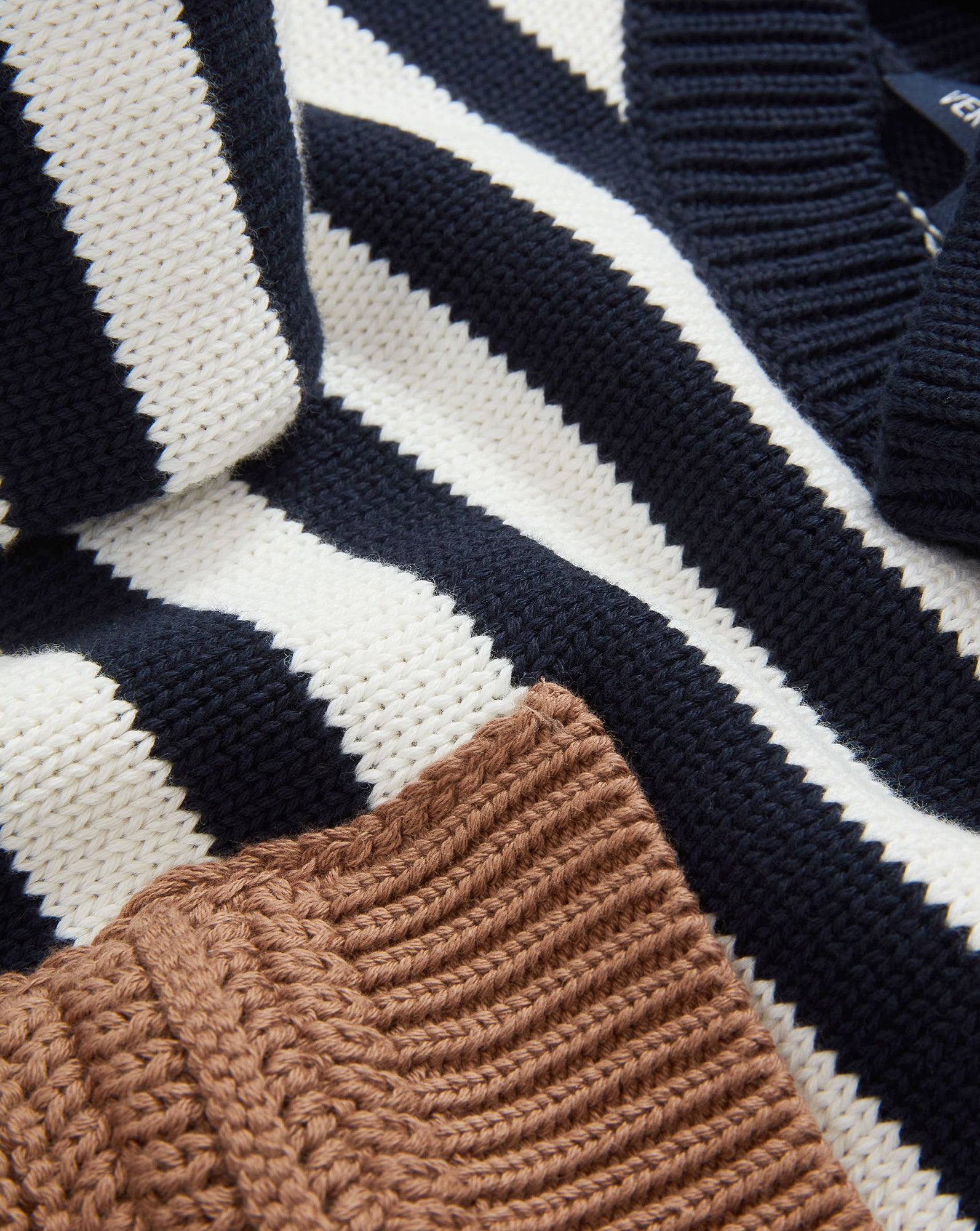 Veronica Beard Emile Striped Pullover - Navy/Dove