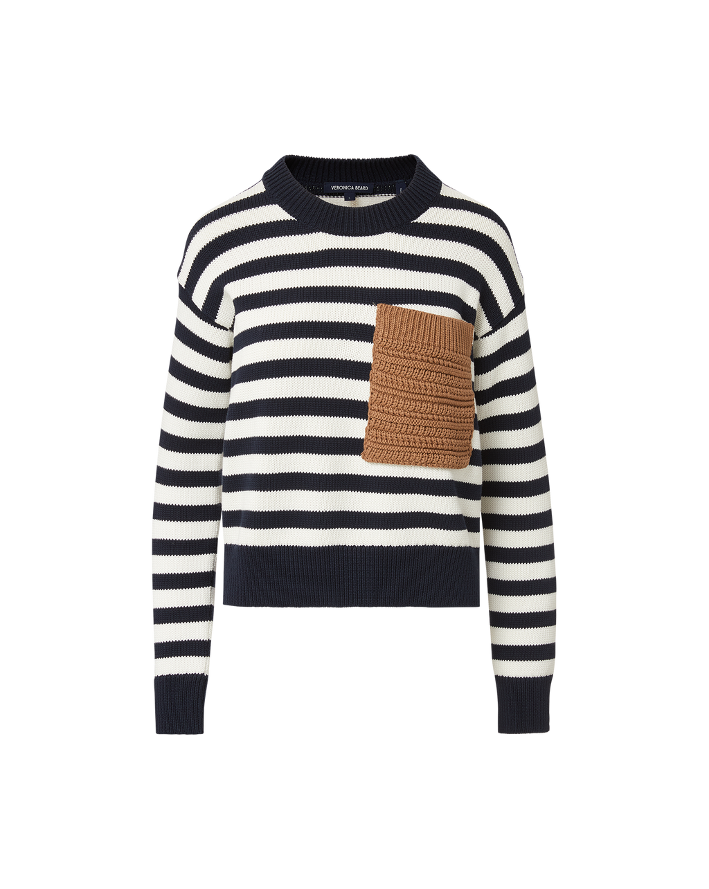 Veronica Beard Emile Striped Pullover Navy/Dove