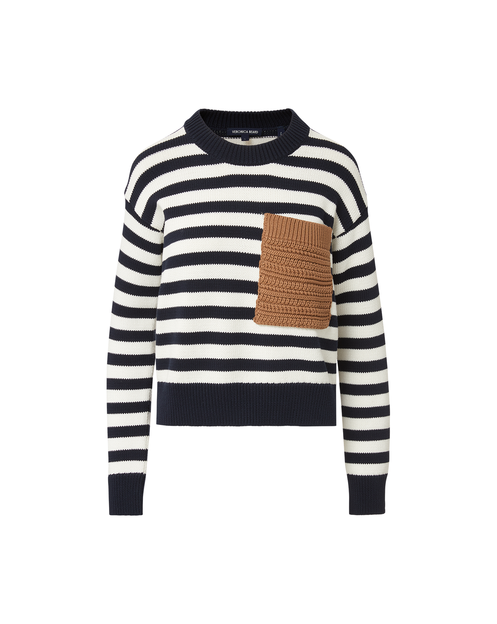 Veronica Beard Emile Striped Pullover Navy/Dove