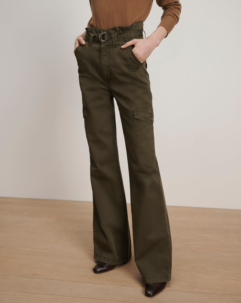 Veronica Beard Damara Wide-Leg Cargo Pant - Cypress