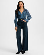 Veronica Beard Taylor Wide-Leg Jean - Dark Midnight