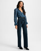 Veronica Beard Taylor Wide-Leg Jean - Dark Midnight