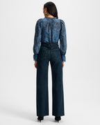 Veronica Beard Taylor Wide-Leg Jean - Dark Midnight
