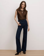 Veronica Beard Crosbie Slim Wide-Leg Jean - Indigo Rinse