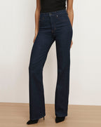 Veronica Beard Crosbie Slim Wide-Leg Jean - Indigo Rinse