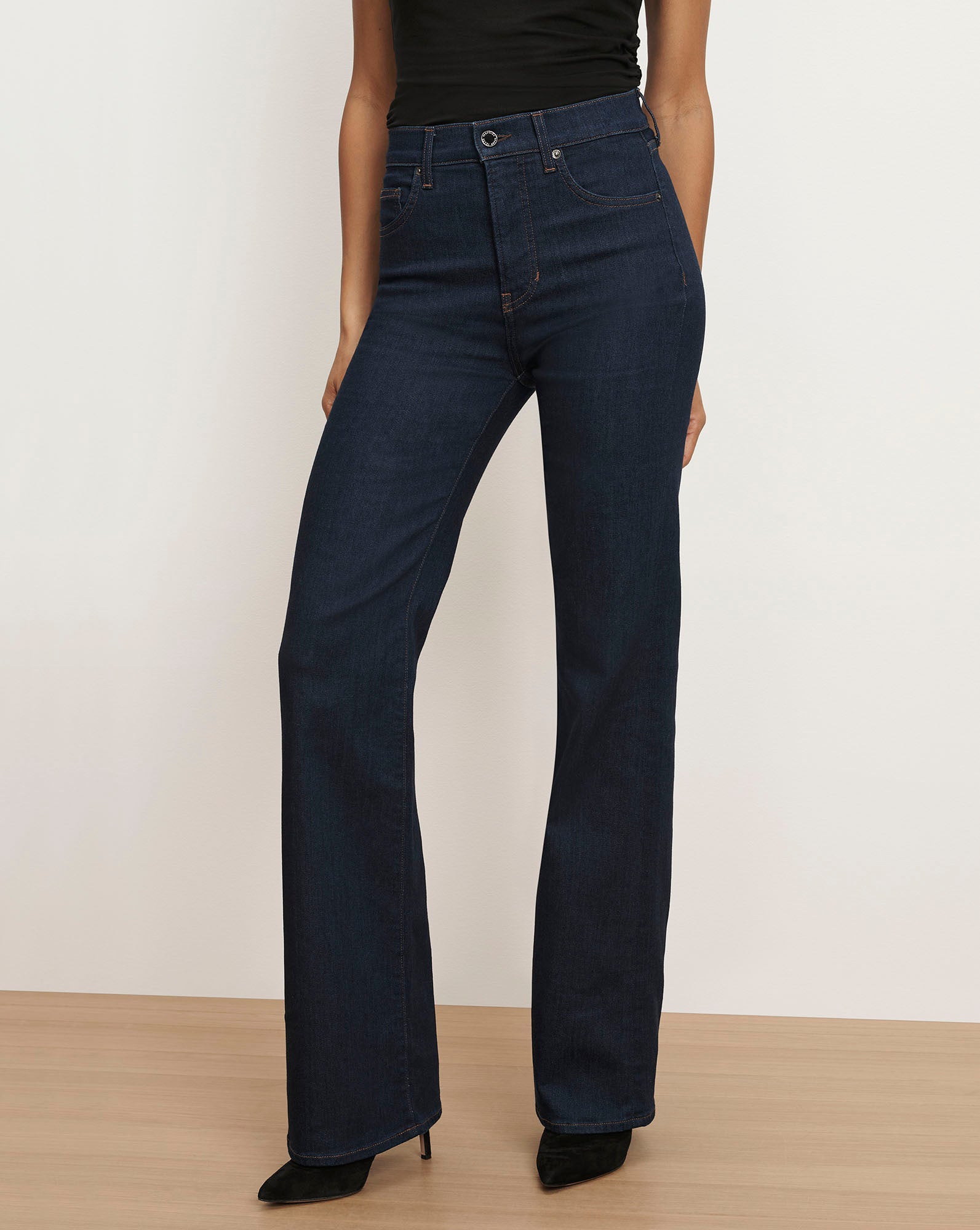 Veronica Beard Crosbie Slim Wide-Leg Jean - Indigo Rinse