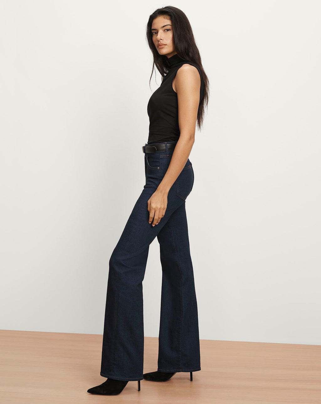 Veronica Beard Dark wash flared jeans.