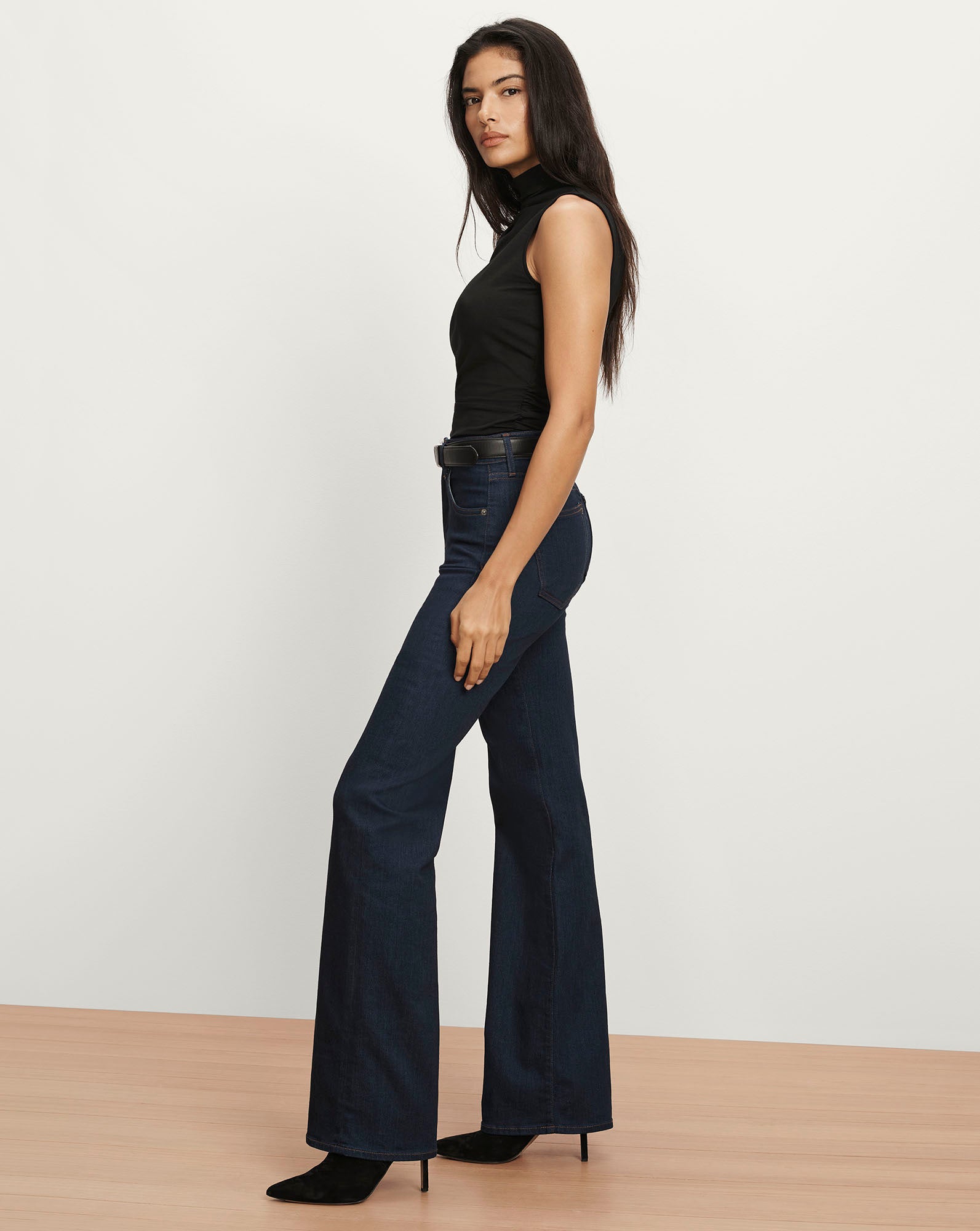 Veronica Beard Dark wash flared jeans.
