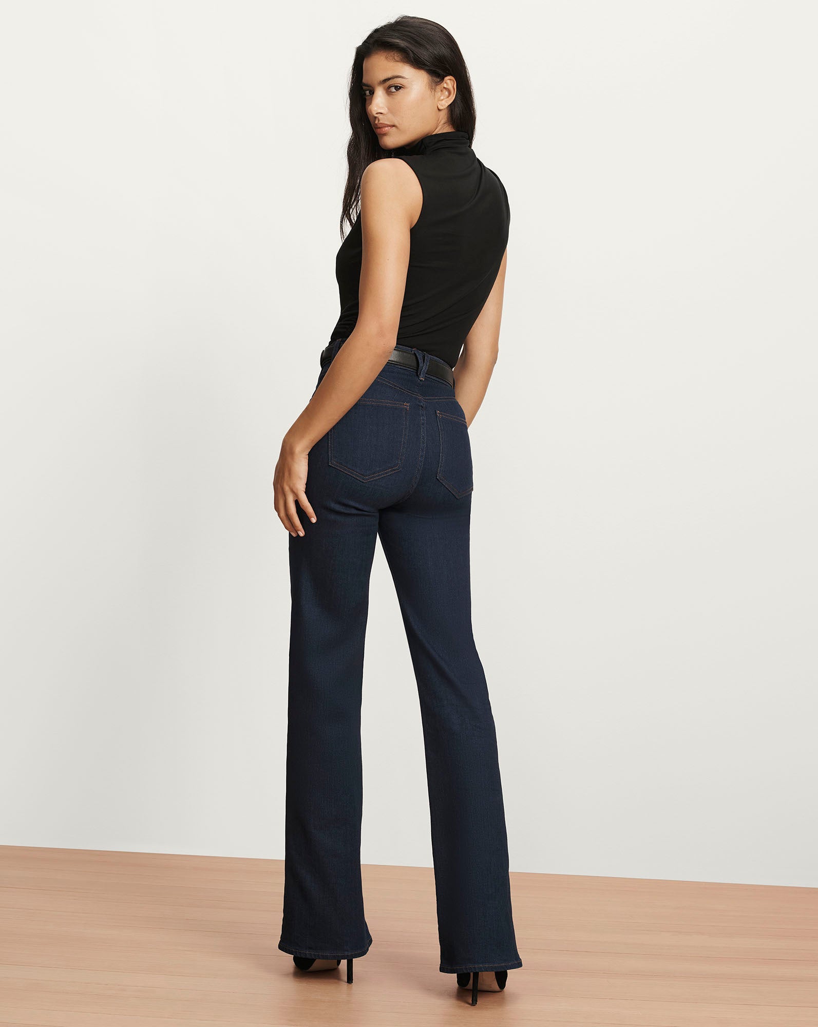 Veronica Beard Crosbie Slim Wide-Leg Jean - Indigo Rinse