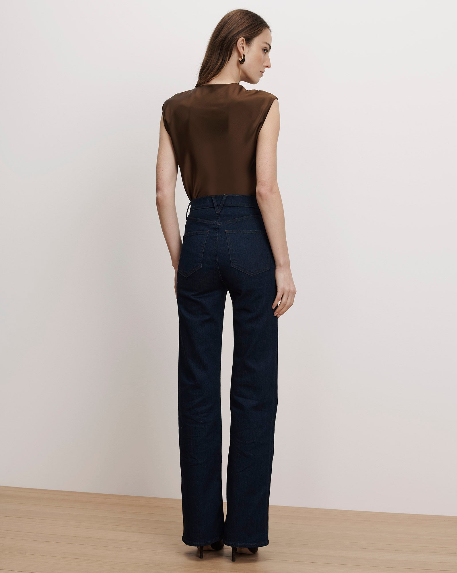 Crosbie Slim Wide-Leg Jean in Indigo Rinse | Veronica Beard