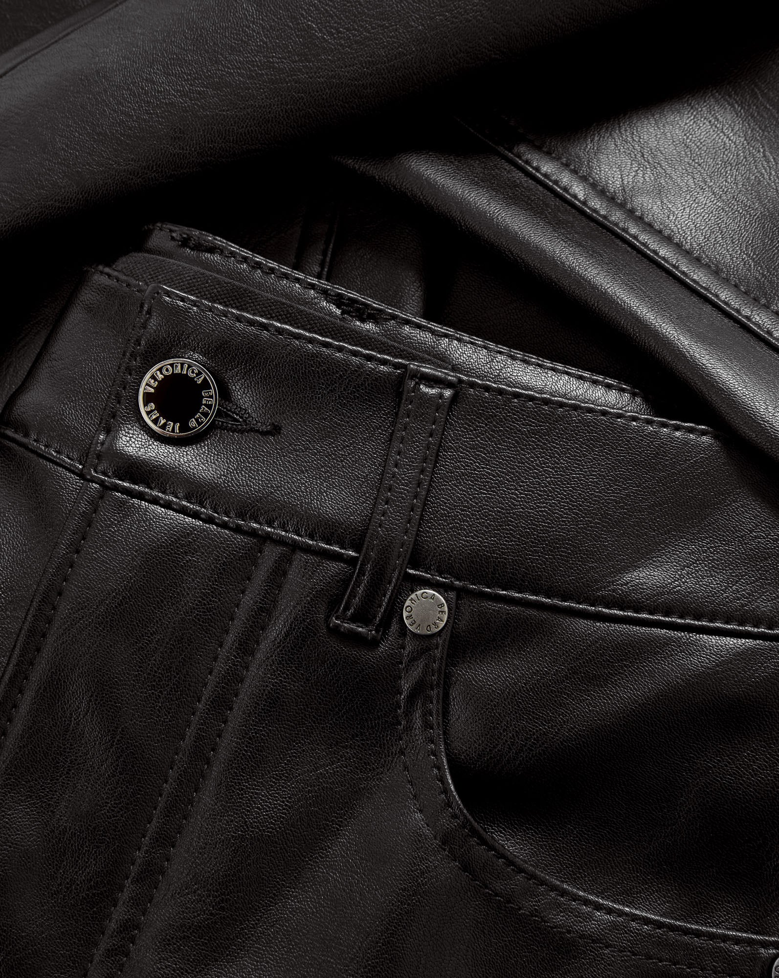 Kasey Wide-Leg Pant in Black Vegan Leather | Veronica Beard