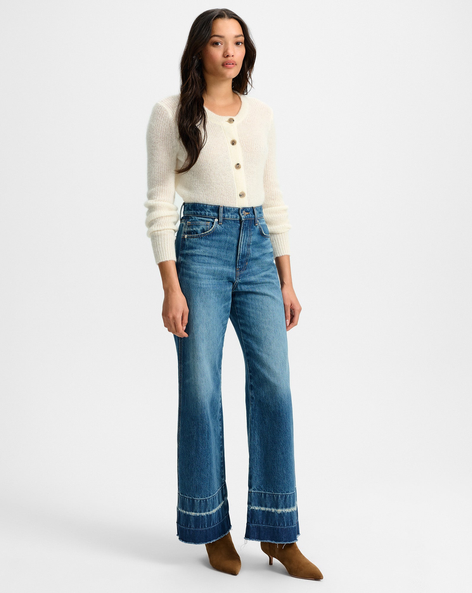 Veronica Beard Taylor Wide-Leg Jean - City Blast