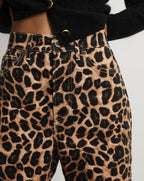 Veronica Beard Taylor Leopard Wide-Leg Jean - Washed Leopard