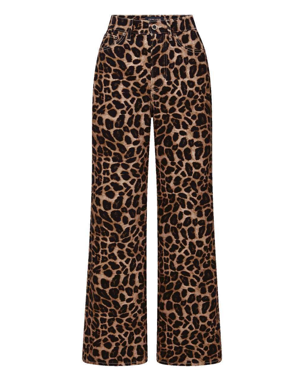 Veronica Beard Taylor Leopard Wide-Leg Jean - Washed Leopard