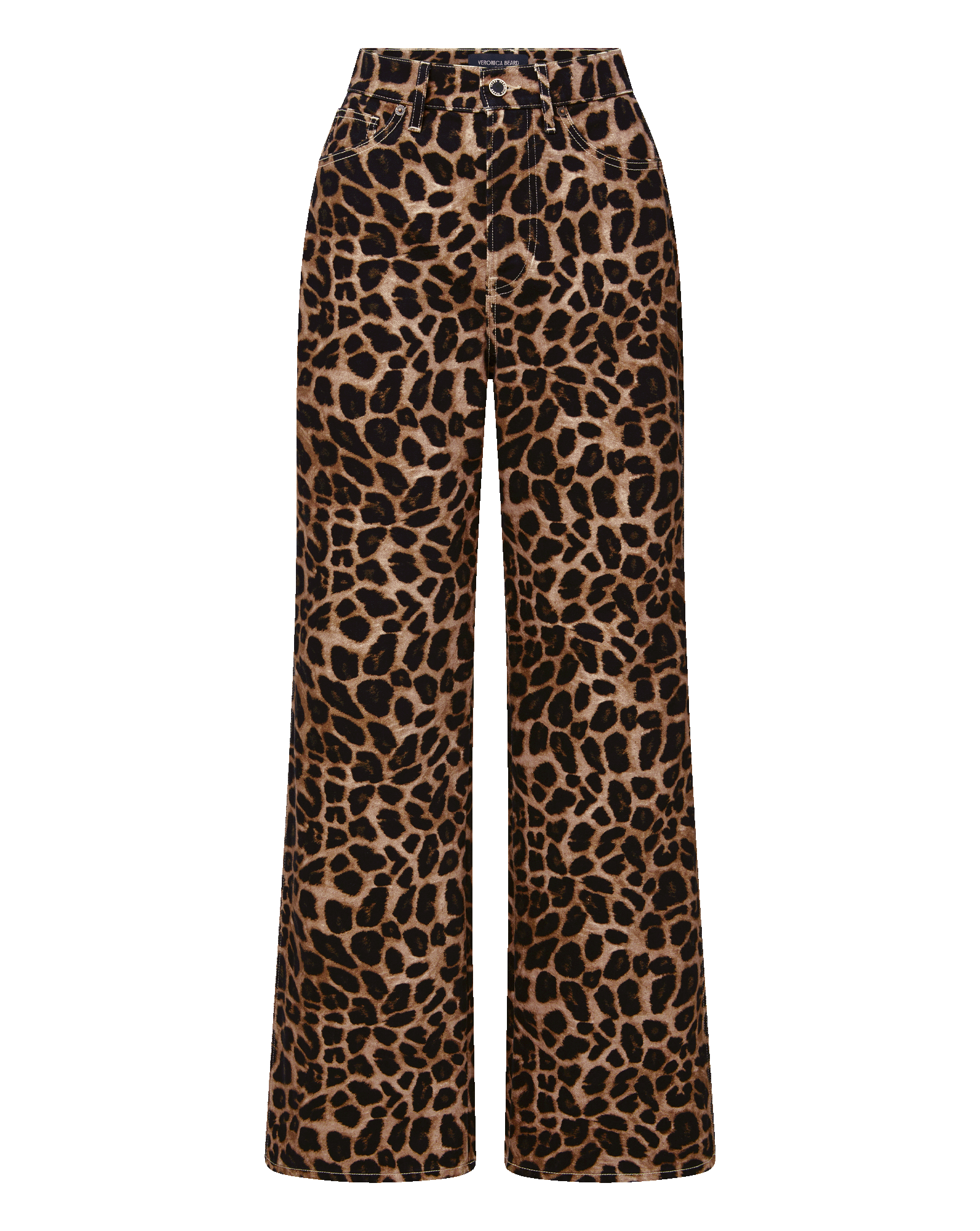 Veronica Beard Taylor Leopard Wide-Leg Jean - Washed Leopard