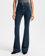 Veronica Beard Beverly Rhinestone Skinny-Flare Jean - Indigo Rinse