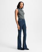 Veronica Beard Beverly Rhinestone Skinny-Flare Jean - Indigo Rinse