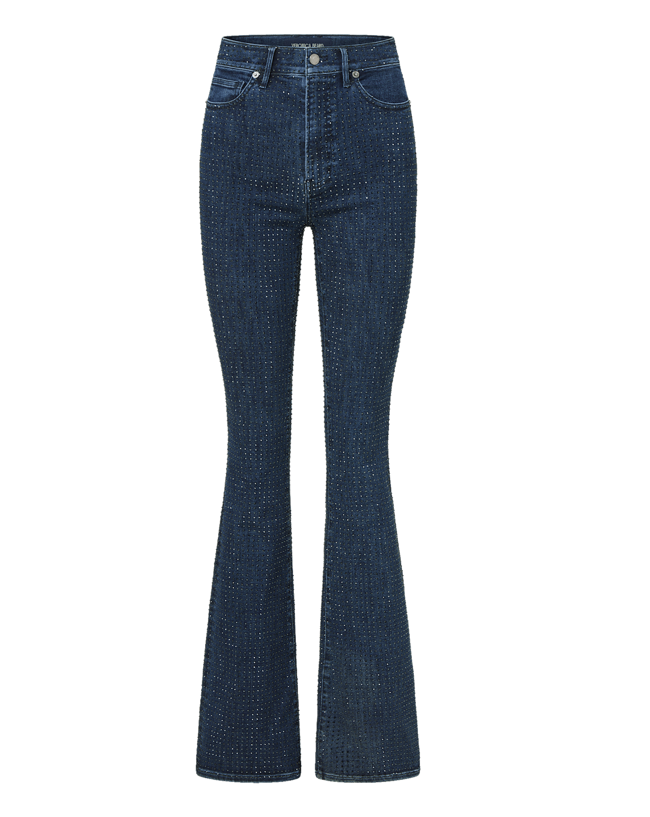 00s veronica glitter flare denim デニム y2k Beverly Rhinestone Skinny-Flare Jean in Indigo | Veronica Beard