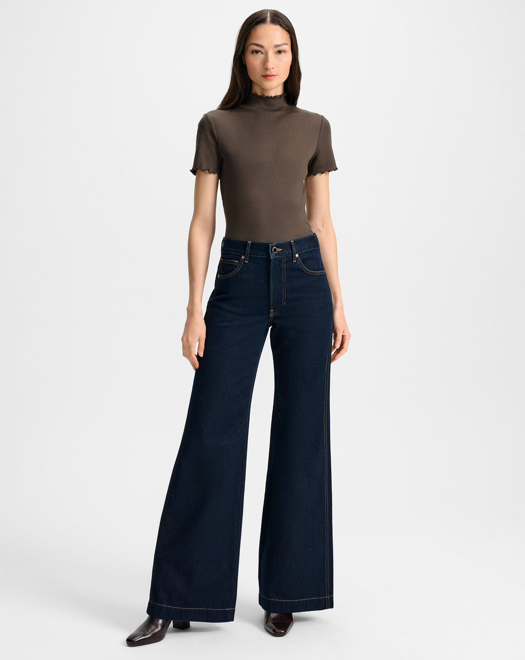 Veronica Beard Kasey Wide-Leg Jean - Indigo Rinse