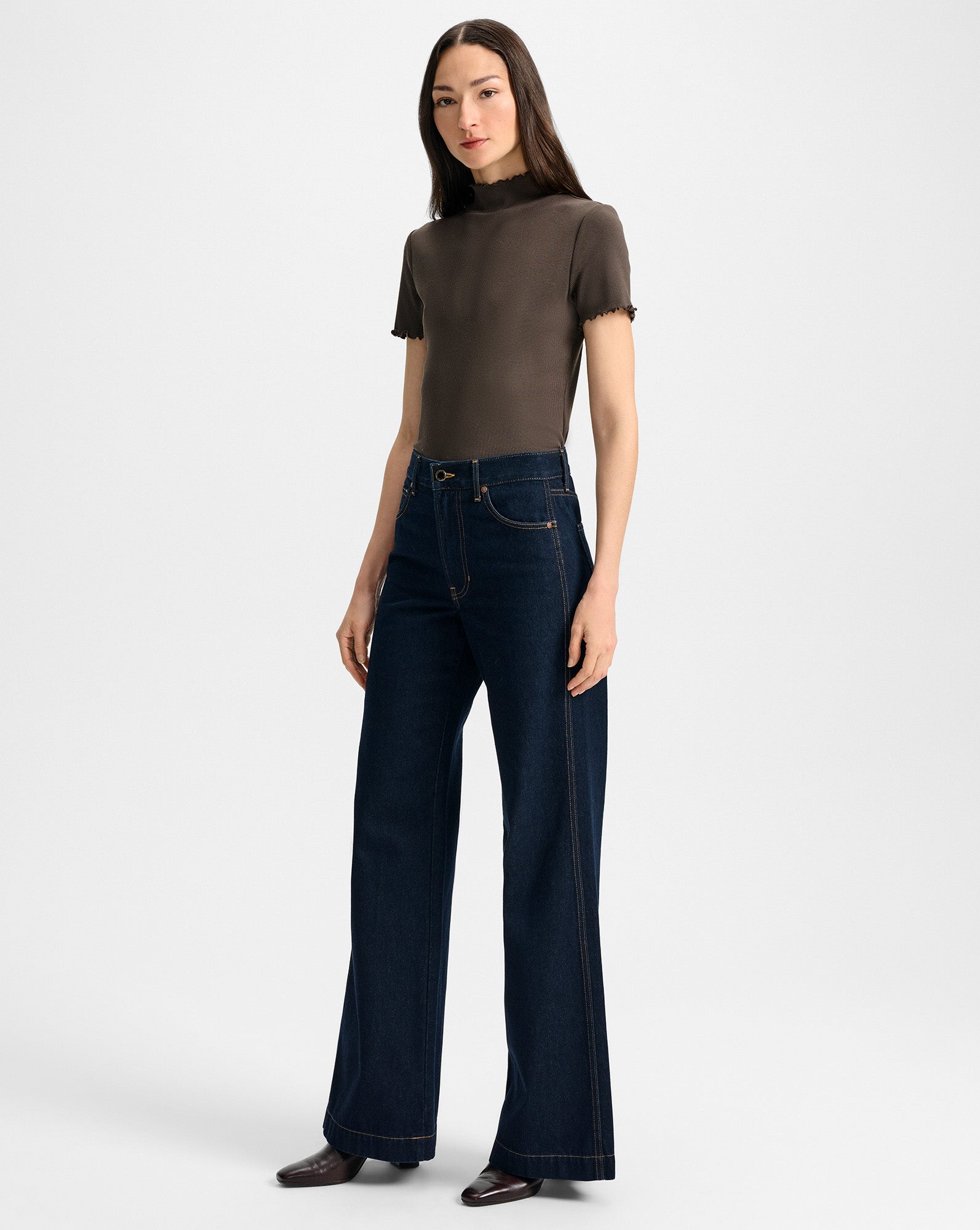 Kasey Wide-Leg Jean in Indigo Rinse | Veronica Beard