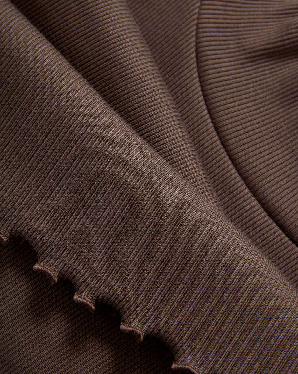 Veronica Beard Harden Purl-Trim T-Shirt - Dark Umber