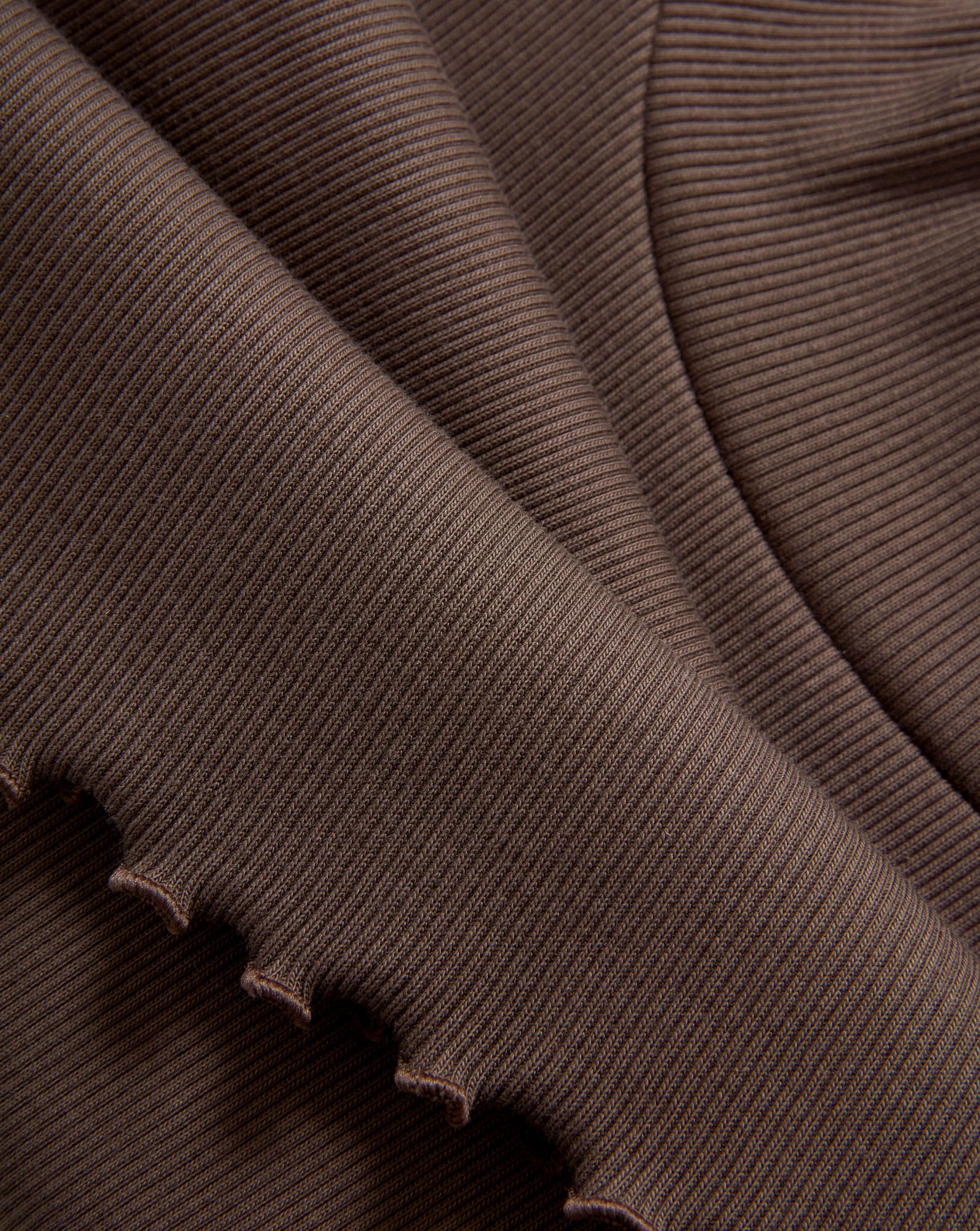 Veronica Beard Harden Purl-Trim T-Shirt - Dark Umber