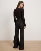 Veronica Beard Yadira Kick-Flare Pant - Navy/Dark Umber Multi