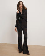 Veronica Beard Yadira Kick-Flare Pant - Navy/Dark Umber Multi