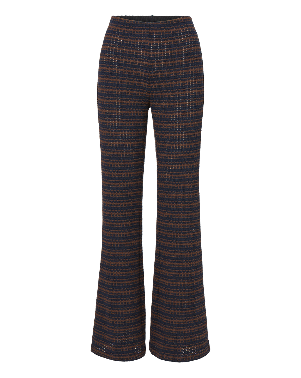 Veronica Beard Yadira Kick-Flare Pant Navy/Dark Umber Multi