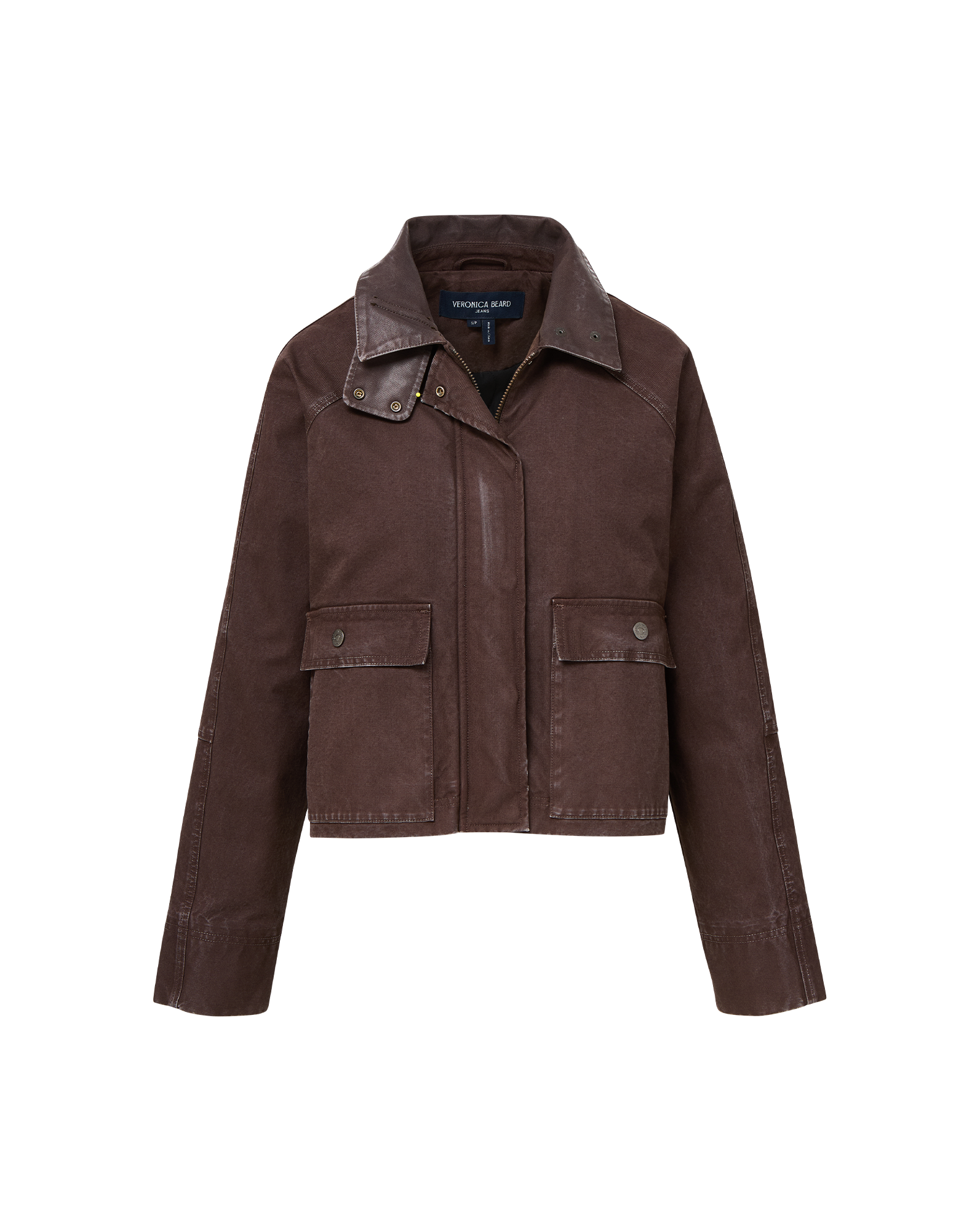 Arlo Canvas Chore Jacket in Dark Brown Umber | Veronica Beard