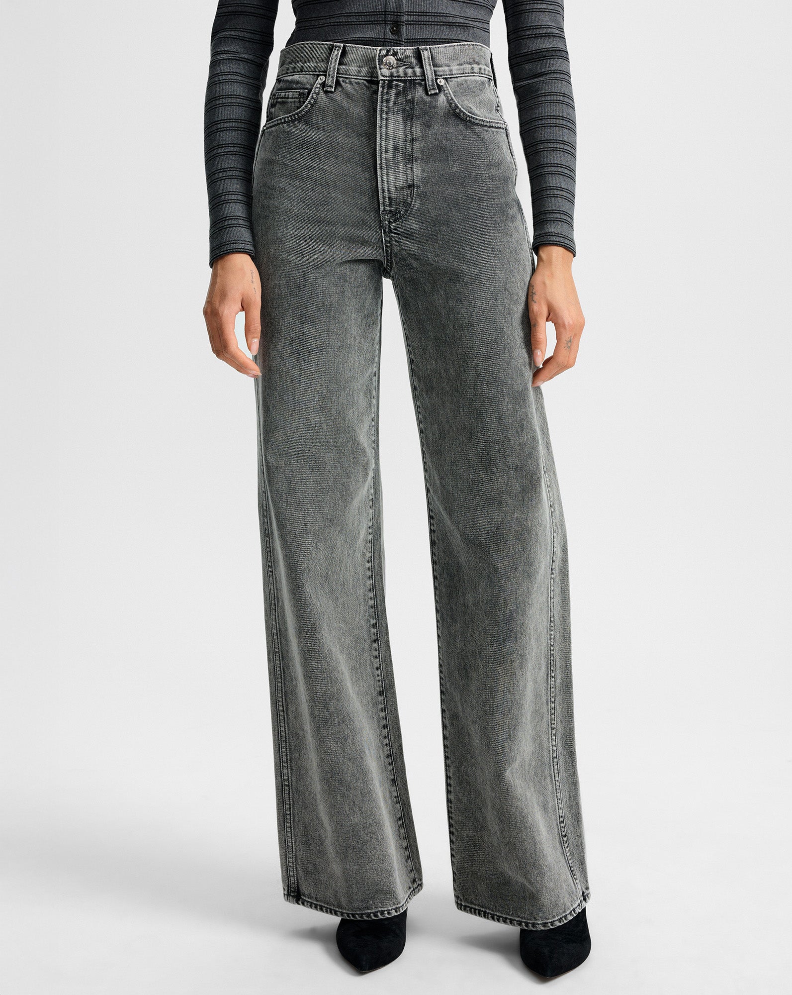 Taylor Wide-Leg Jean in Grey Volcanic Dust | Veronica Beard