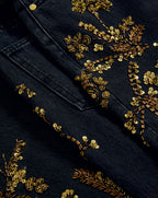 Veronica Beard Daniela Embellished Straight-Leg Jean - Washed Onyx