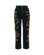 Veronica Beard Daniela Embellished Straight-Leg Jean - Washed Onyx