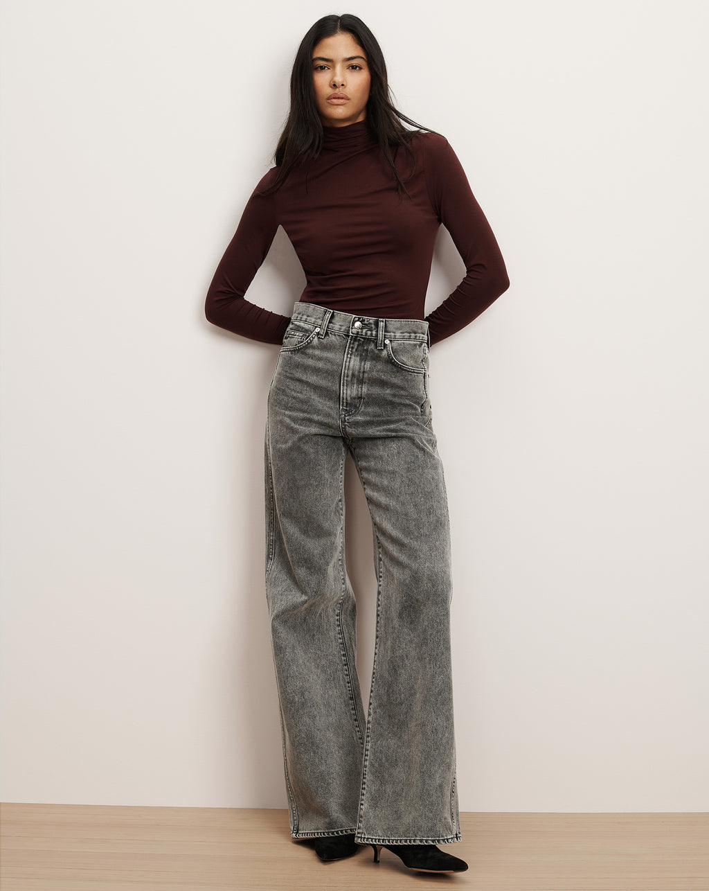 Veronica Beard Mylie Mock-Neck Top - Raisin