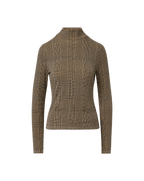 Veronica Beard Nate Mock-Neck Top - Dark Acorn Multi