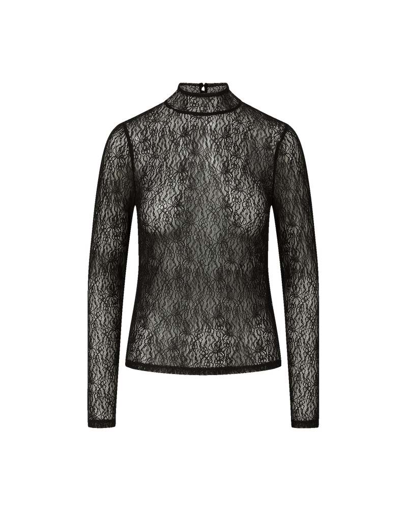 Drexler Ribbed Henley Top in Black | Veronica Beard