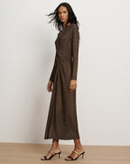 Veronica Beard Neomie Metallic Midi Dress - Gold