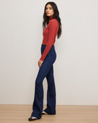 Veronica Beard Beverly Skinny-Flare Trouser Jean - Indigo Rinse